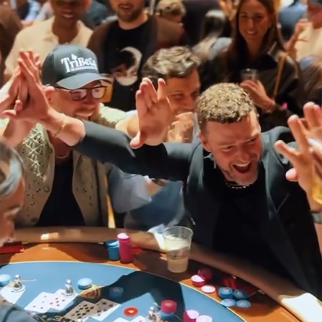 Travis Kelce, Justin Timberlake and Jason Kelce at 8AM Golf After Dark, Las Vegas, 2025